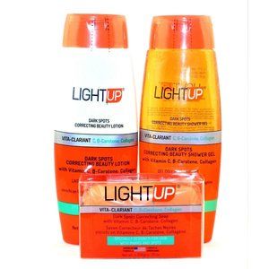 LIGHT UP DARK SPOT CORRECTING SOAP, LOTION,SHOWER VITAMIN C-B CAROTENE- COLLAGEN